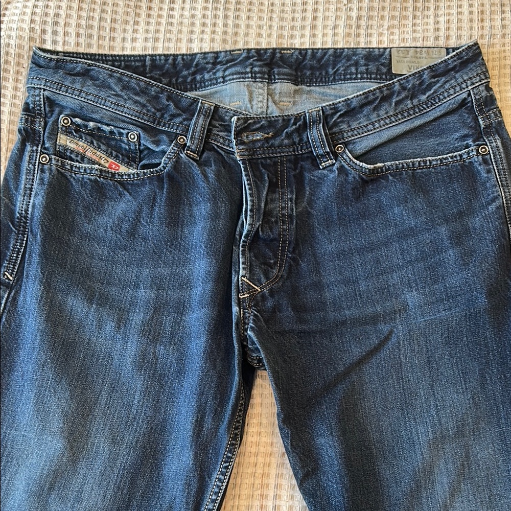 Diesel Men's Straight Button Fly Jeans